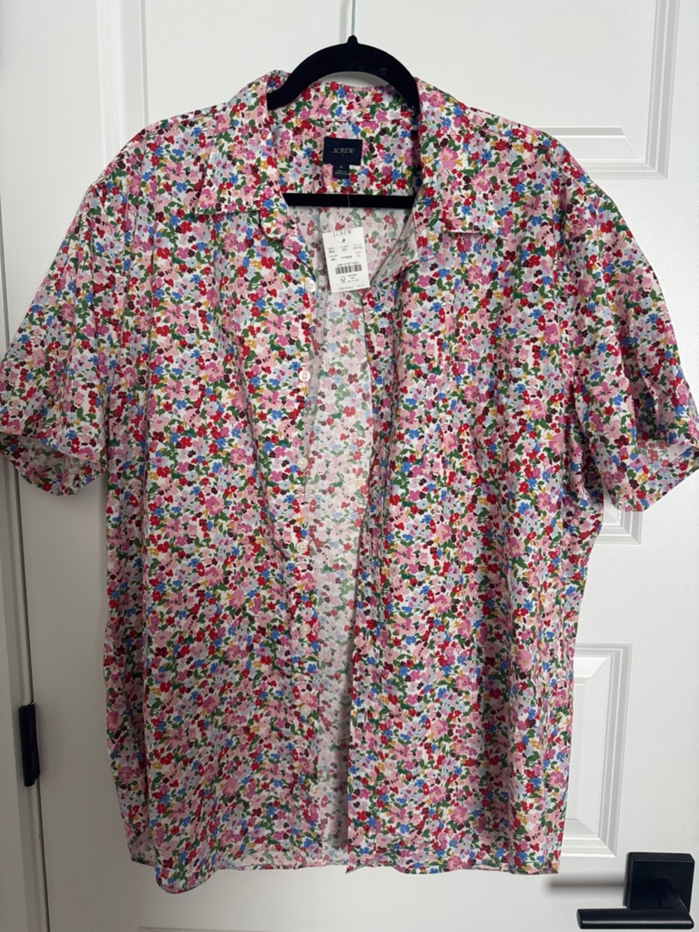 J. Crew Men’s Short-Sleeve Button-Down Shirt - Pink Multi Floral